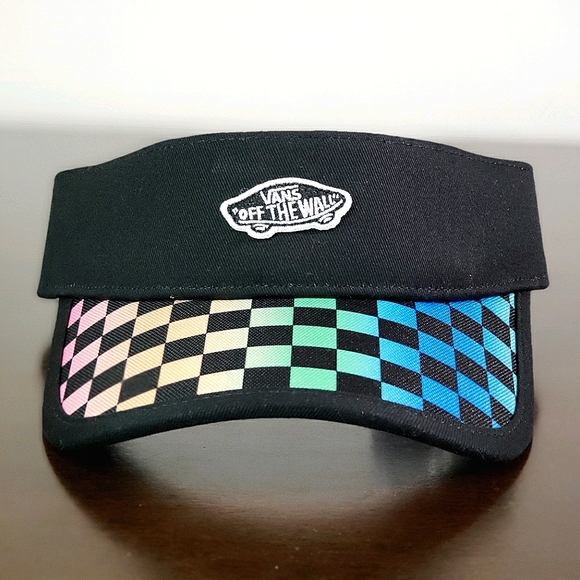 Vans Accessories - Vans Color Checkerboard Black Unisex Visor Hat Cap